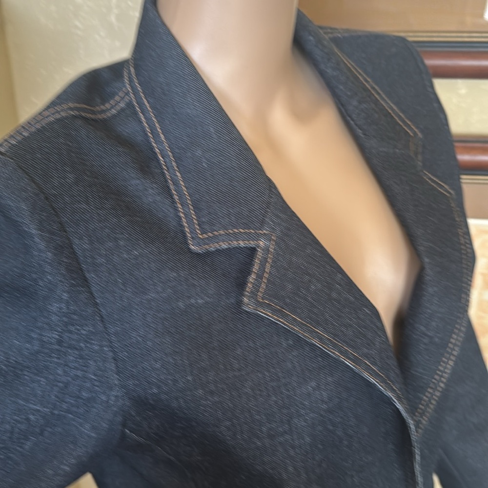 Vintage 70’s Graff Californiawear Faux Denim Blazer Jacket sz 14 or L - Picture 4 of 10